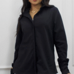 Camisa Geórgia: Em Tricoline Risca De Giz