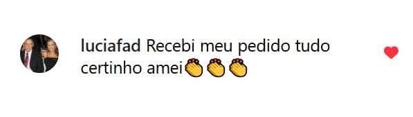 Comentário de cliente elogiando recepção do pedido