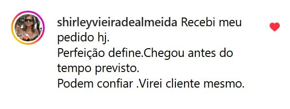 Comentário de cliente elogiando a entrega rápida e a qualidade do pedido recebido.