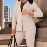 Trijunto Lara: Camisa, Calça e Blazer em Ponto Roma com Elastano (3 peças)