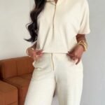 Conjunto em Malha Tweed: Calça e Blusa