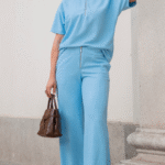 Conjunto London: Blusa e calça em Malha Tweed