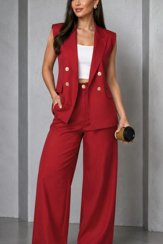 Conjunto Salvatore: Calça E Colete Em Alfaiataria Casual