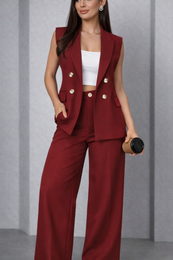 Conjunto Salvatore: Calça E Colete Em Alfaiataria Casual