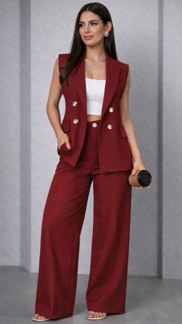 Conjunto Salvatore: Calça E Colete Em Alfaiataria Casual