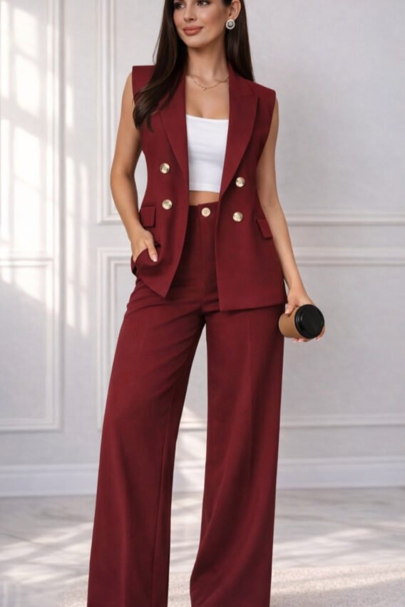 Conjunto Salvatore: Calça E Colete Em Alfaiataria Casual