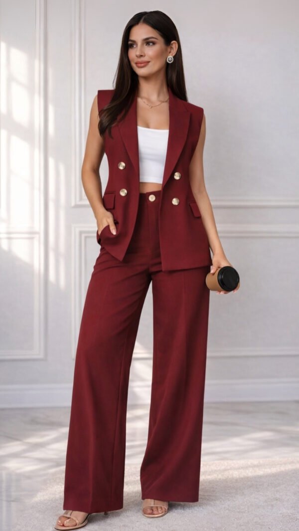 Conjunto Salvatore: Calça E Colete Em Alfaiataria Casual